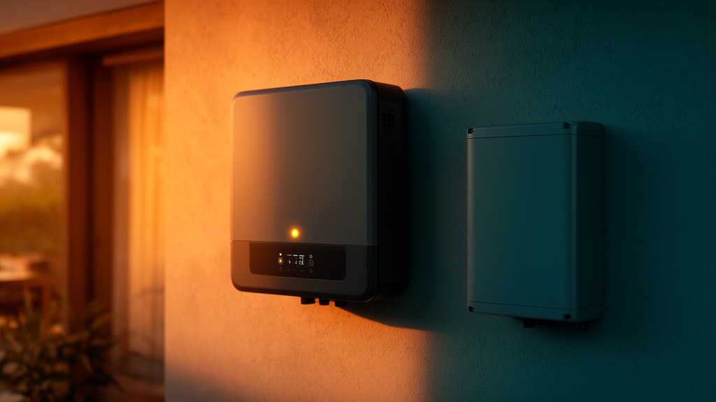 Kit híbrido BIRISOL: inversor e bateria instalados em parede